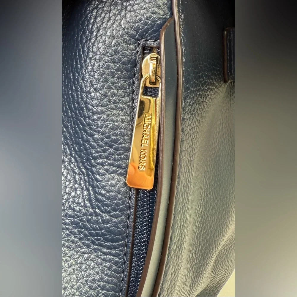 Michael Kors‎ Pebbled Leather Backpack – Navy Blue - Picture 8 of 8